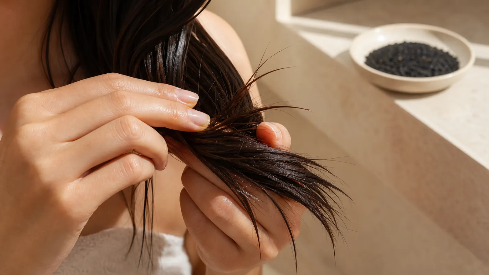 Routine capillaire naturelle avec huile de nigelle